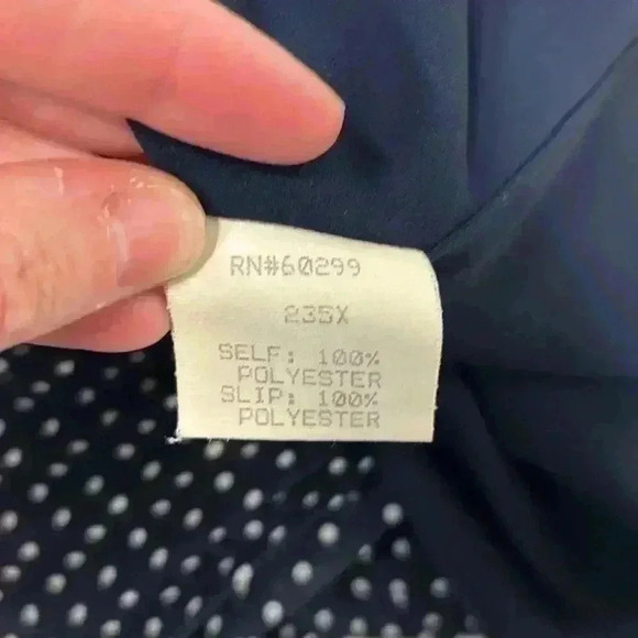 Blue dress with white polkadot sleeveless size 6 vintage - Picture 8 of 8